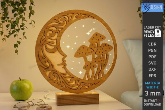Download 3D Round Lamp Laser Cut | Night Light - Premium Resources